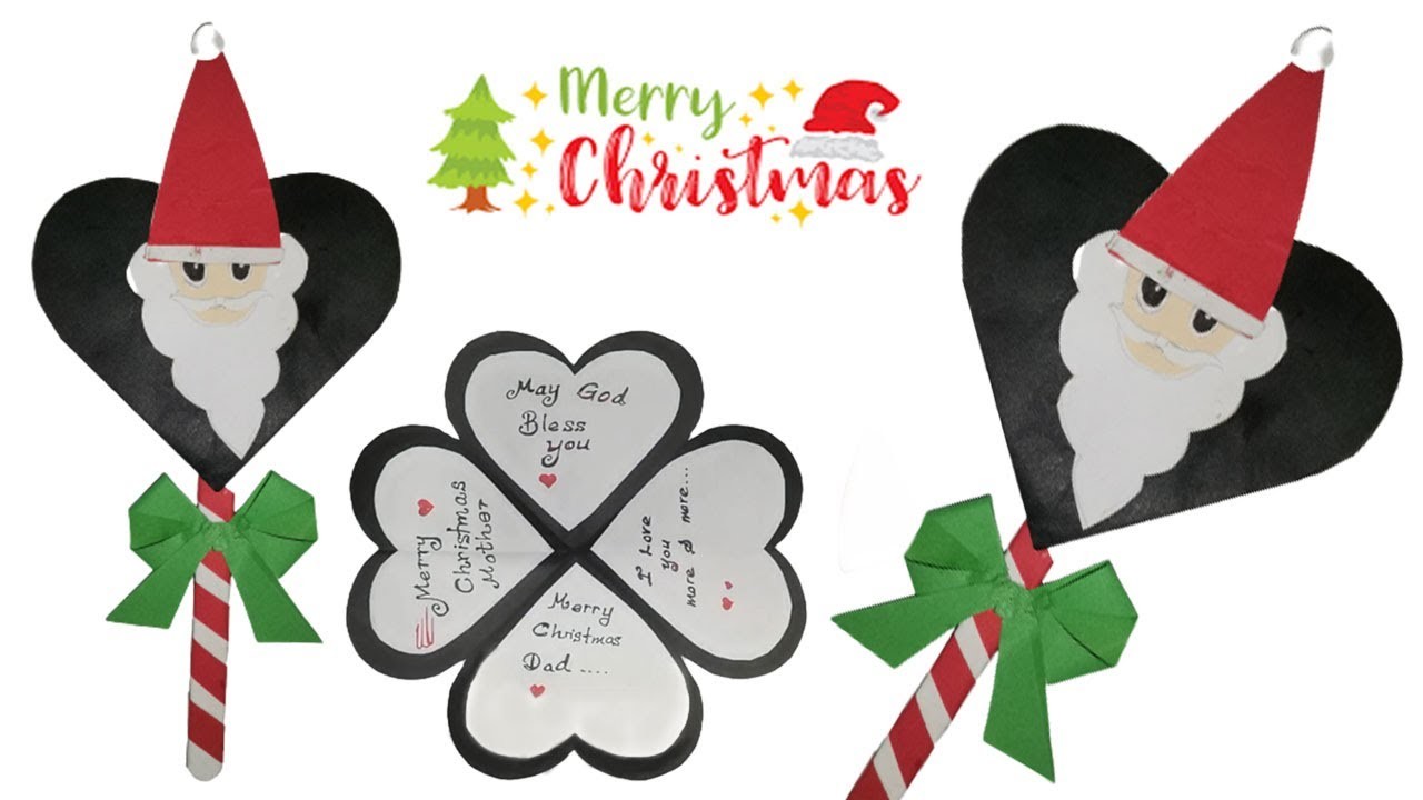 How to Make a Easy and Beautiful Christmas Greetings Cards Idea _ DIY Art Merry Christmas Card Idea
