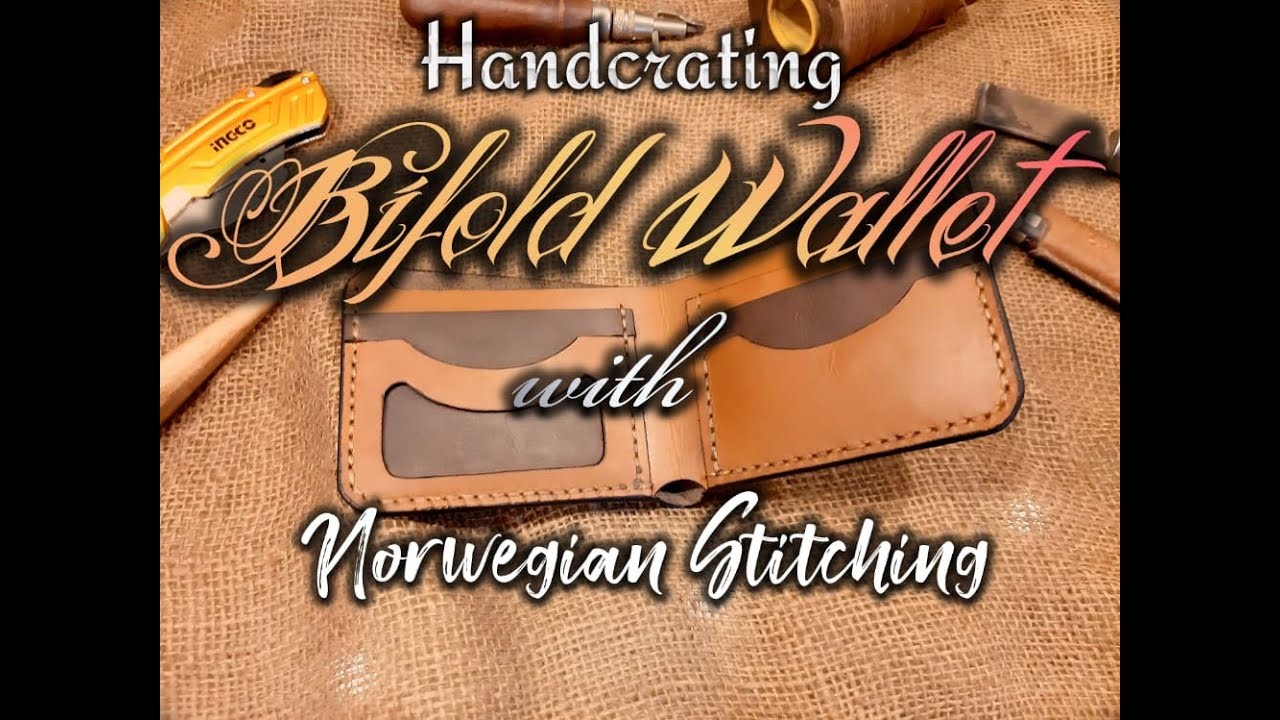 How to make Handcrafted Leather Bifold wallet with Norwegian stitching.