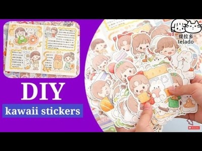 How to make kawaii stickers. DIY Kawaii stickers. Journal supplies. easy to make. paper craft