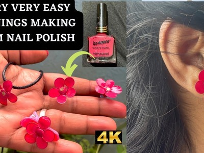 How to make Nail polish flower | Nail polish earring | Nail polish art and jewellery | Best jeweller