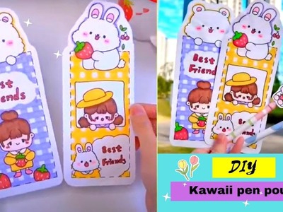 How To Make Paper Pencil Case Back To School. DIY Kawaii Pen Box. School Supplies. Art And Craft