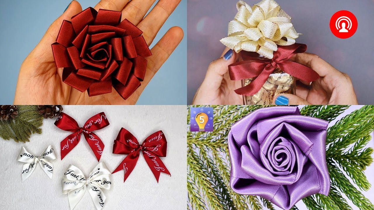 How to make ribbon flowers newyear