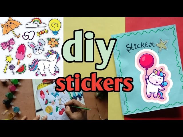 How to make stickers at home without double sided tape.diy stickers.handmade stickers.sticker making