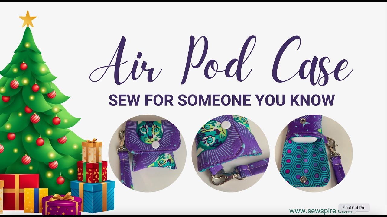 Last minute HOLIDAY GIFTS you can SEW for someone you know! AIR PODS CASE HOLDER WITH KEY FOB STRAP