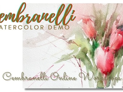 Make Your Own Holiday Card, Red Tulips 5x7 inches - Watercolor Demo DIY