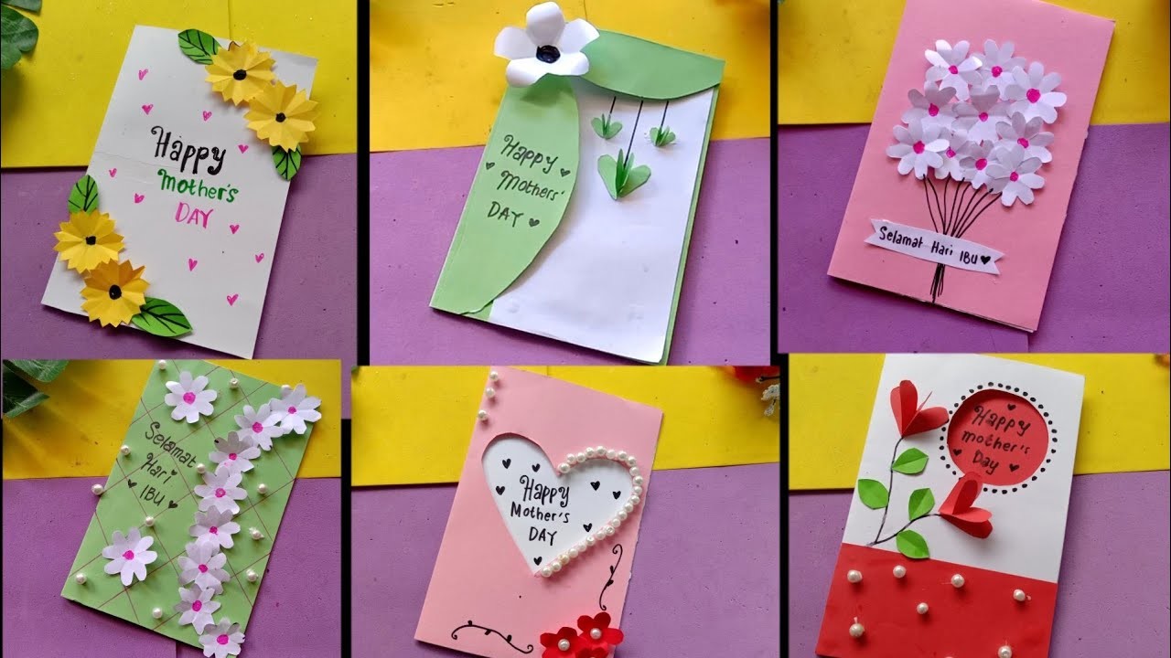 Membuat kartu ucapan hari ibu || diy mothers day card ideas
