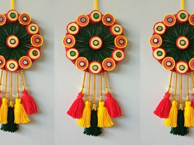 New Design Woolen Flower Wall Hanging Craft for Home Decoration | Woolen Thread Wall Hanging Craft