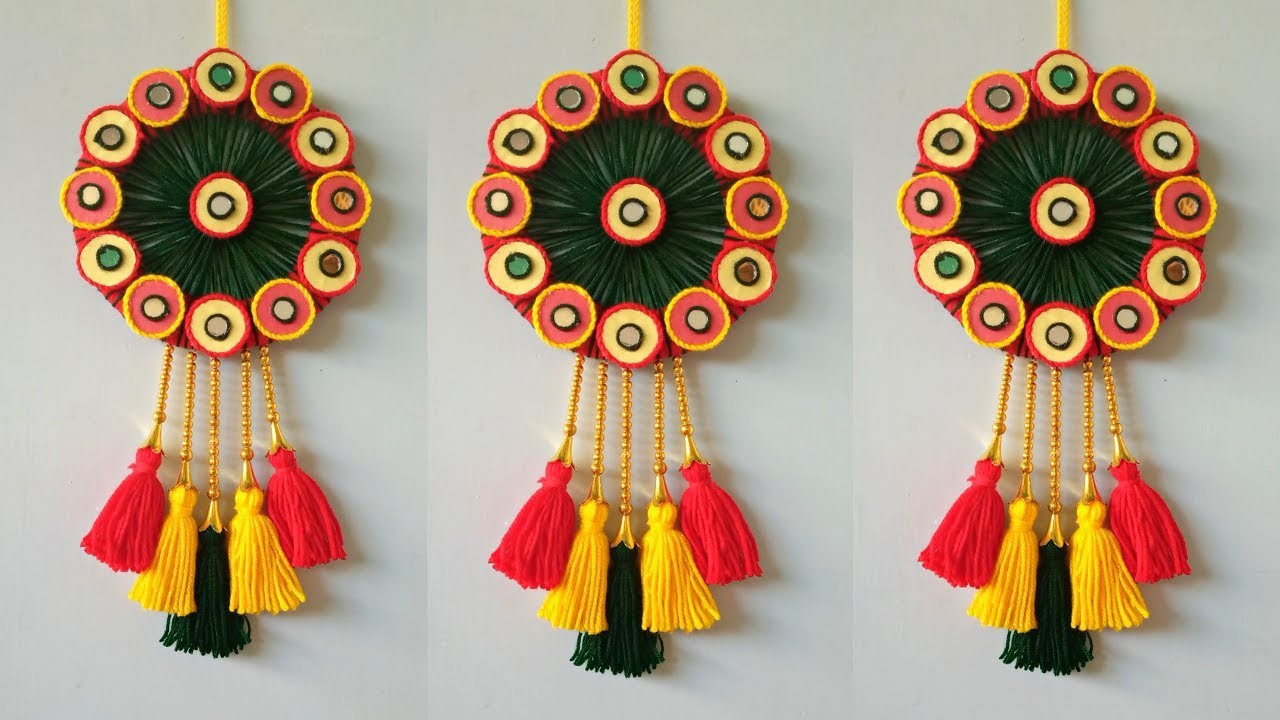 New Design Woolen Flower Wall Hanging Craft for Home Decoration | Woolen Thread Wall Hanging Craft