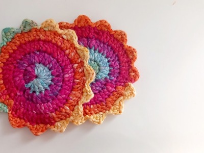So Easy, Enjoyable and Useful!Easy Rainbow ????Crochet Coaster For Beginners. Quick Crochet Project DIY