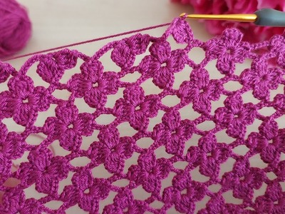 10 min. Do you want to make a very Easy Crochet flower model? shawl. jacket. top. bag use anything.