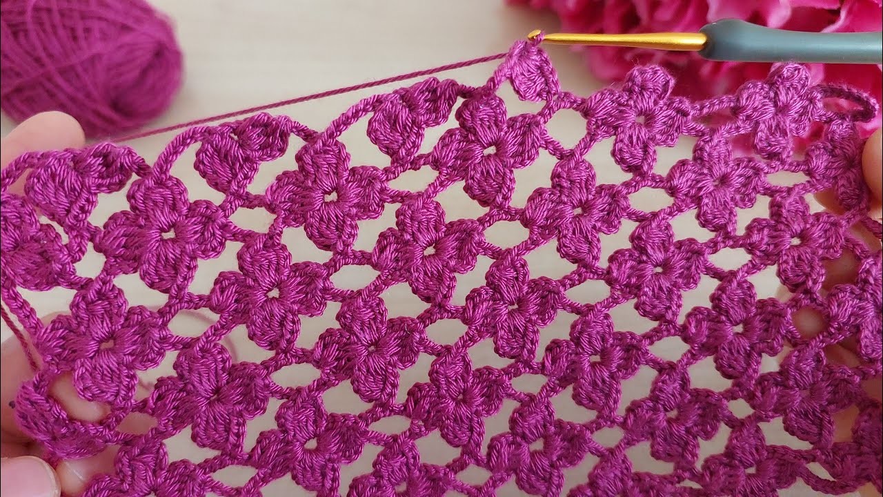 10 min. Do you want to make a very Easy Crochet flower model? shawl. jacket. top. bag use anything.