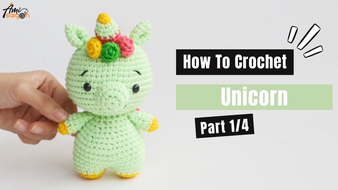 #448 |  Amigurumi Unicorn (1.4)| How To Crochet Animal Amigurumi | @AmiSaigon