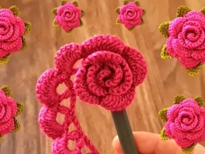 Beautiful crochet flower making rose #crochetrose #crochetflower #sonuwool