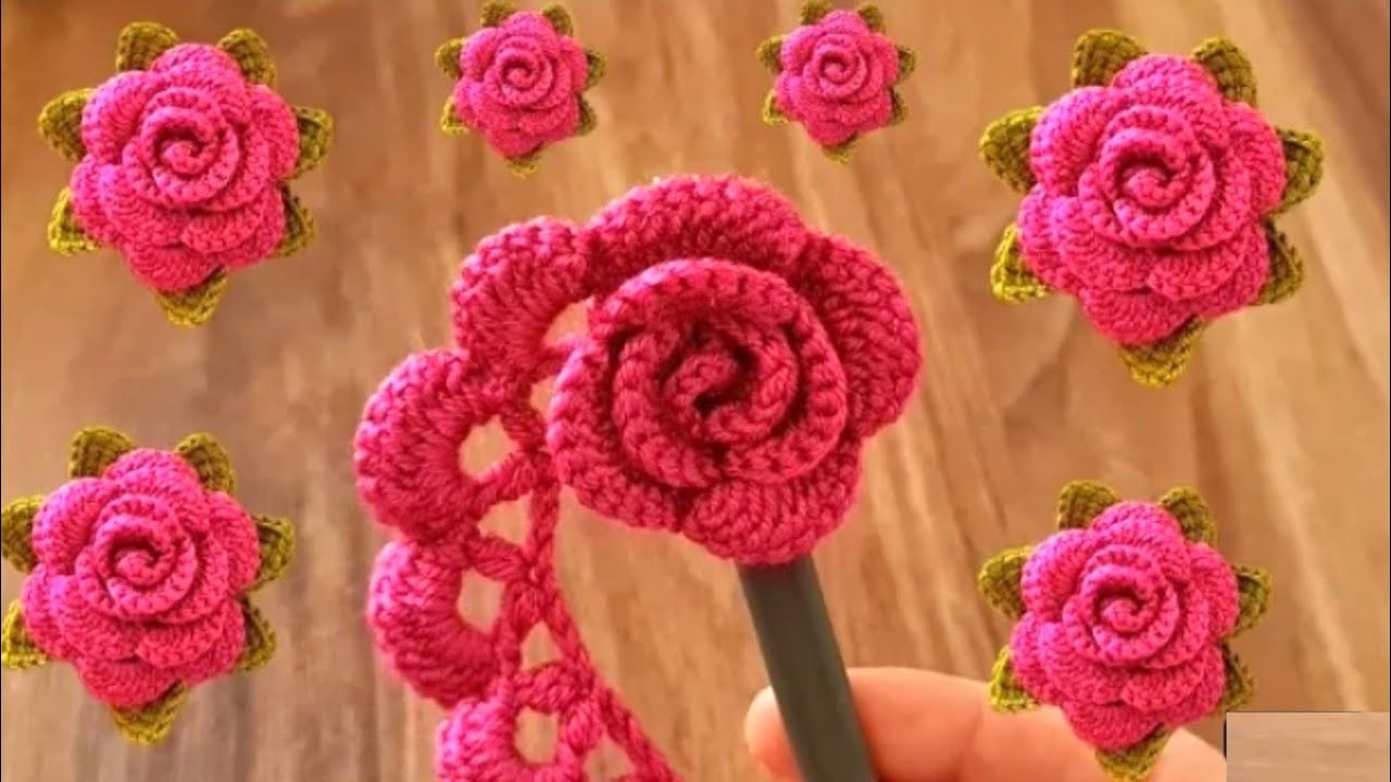 Beautiful crochet flower making rose #crochetrose #crochetflower #sonuwool