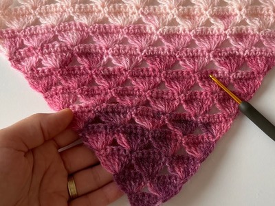 BEAUTİFUL ???????? Easy Crochet Triangle Shawl Pattern. Örgü Üçgen Şal Modelleri. Crochet Cowl