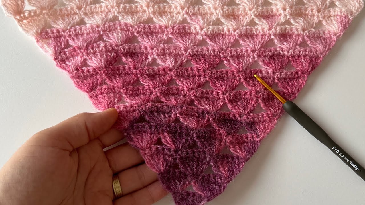 BEAUTİFUL ???????? Easy Crochet Triangle Shawl Pattern. Örgü Üçgen Şal Modelleri. Crochet Cowl