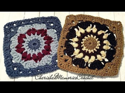 "Country Vintage" Granny Square Tutorial. Crochet. Crochet Granny Square.@CherishedMemoriesCrochet