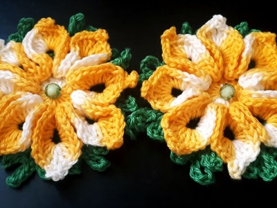 Crochet 3D Flowers Motif for Patterns