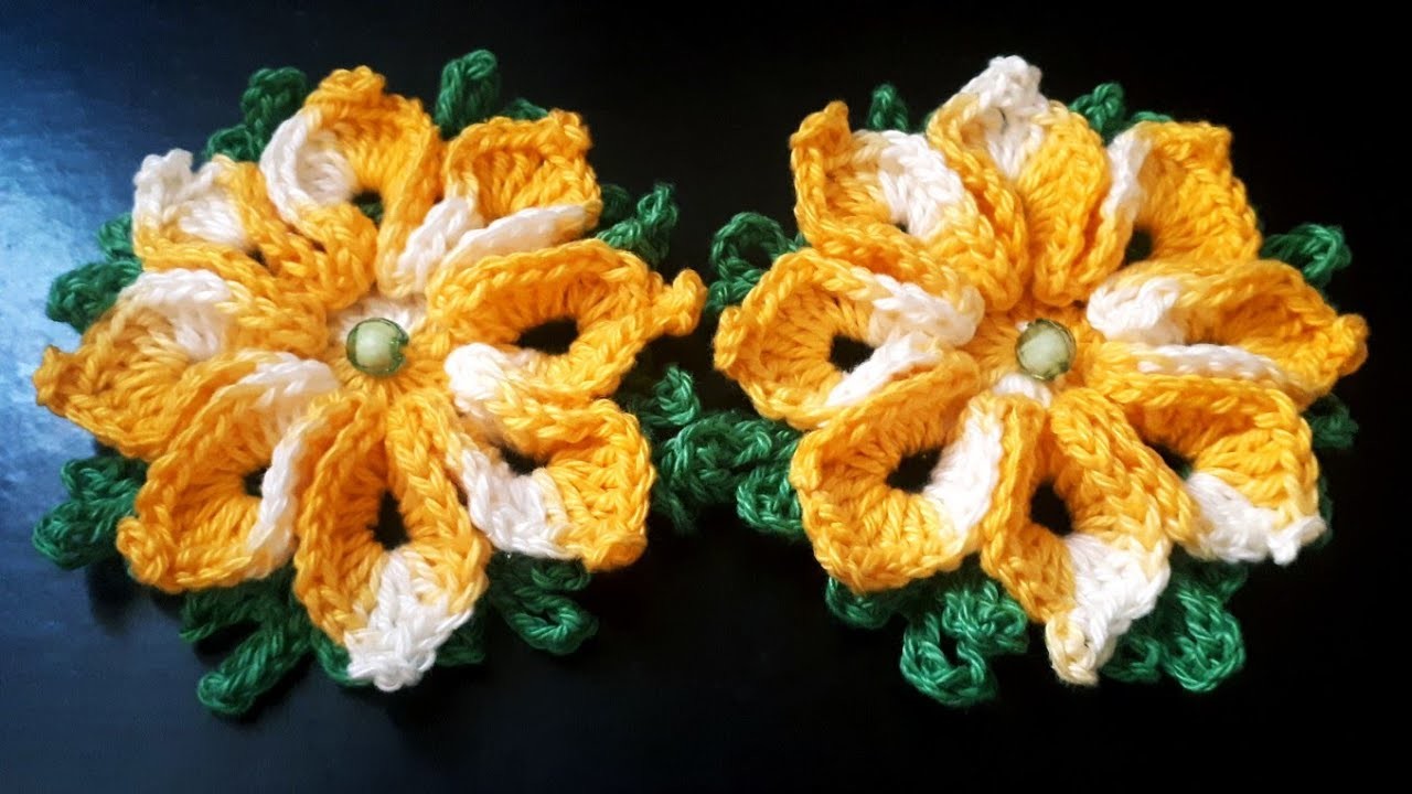 Crochet 3D Flowers Motif for Patterns