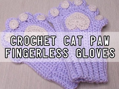 Crochet cat paw fingerless gloves | tutorial
