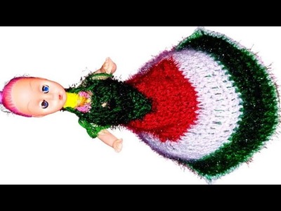 Crochet #doll dress, Woolen #doll dress, Crochet dolly, Woolen dolls, Barbie doll,#Doll #viral #art