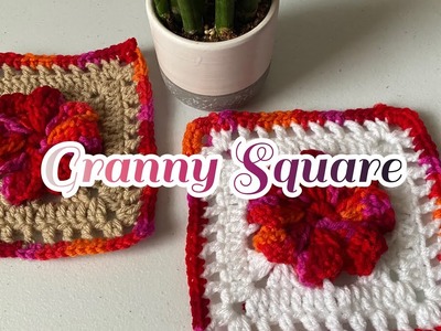 Crochet Flower Granny Square #107