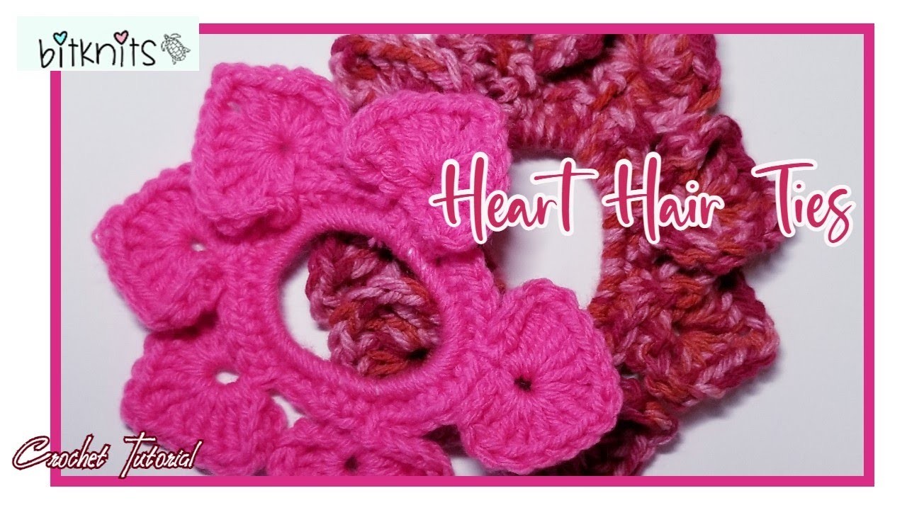 Crochet Heart Hair Ties!  ????