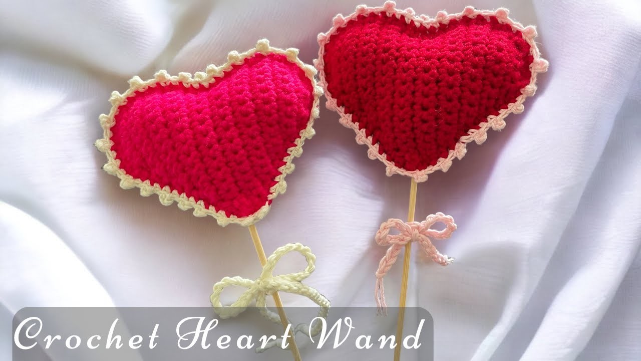 Crochet Heart Wand Tutorial | Crochet Picot Heart Tutorial