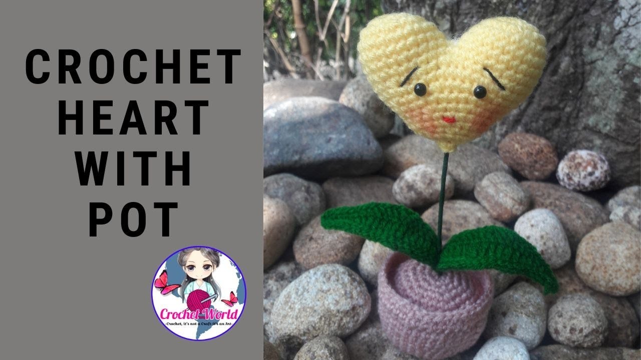 Crochet Heart With Pot