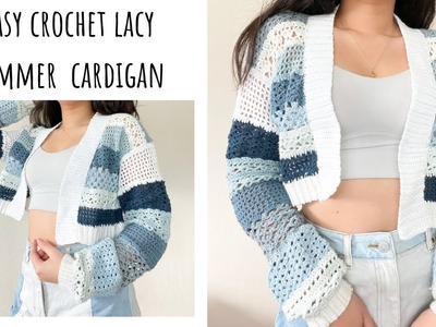 Crochet Lacy Summer Cardigan Tutorial