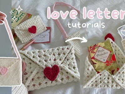 Crochet love letter collection: bag, wallet.envelope, & book sleeve | beginner-friendly tutorials