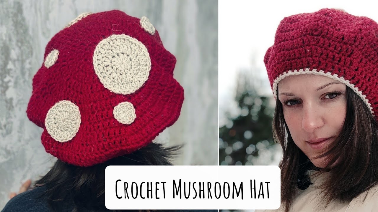 Crochet Mushroom Hat || How To Crochet Easy Red Beret Hat || Step by step