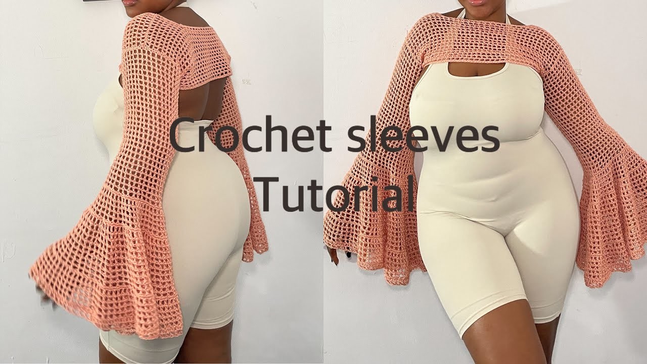 Crochet sleeves tutorial: Mihankushea