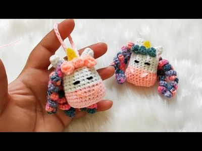 Crochet Unicorn Keychain Tutorial - Crochet Unicorn