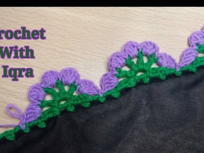 Dupatta lace designs. how to crochet lace tutorial by @crochetwithiqra5443
