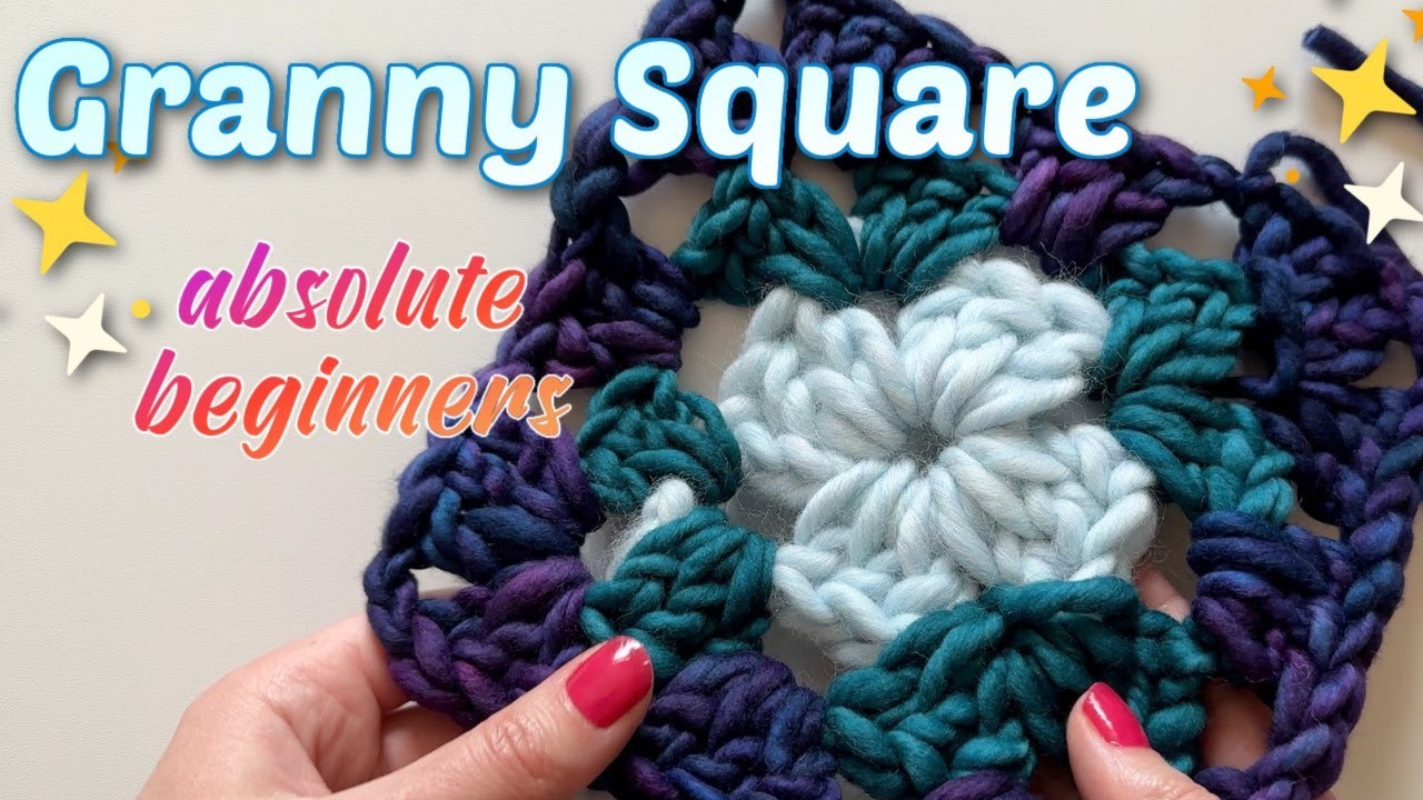 EASY Beginner Granny Square Crochet Tutorial ???? How to Crochet for Beginners