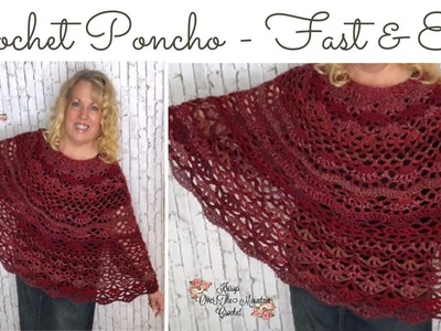 Easy To Crochet Poncho - Multi Stitch Bulky Yarn