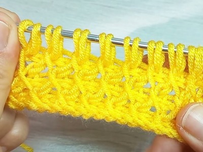 Easy tunisian crochet knitting.