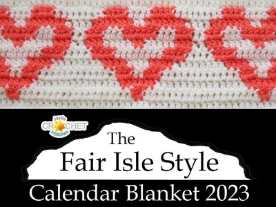 Fair Isle Style Heart - February 2023 Crochet Graph Pattern - Calendar Blanket Project