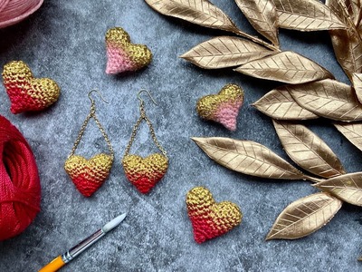 Heart of Gold Crochet Earrings