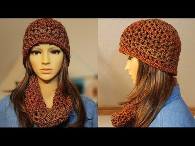 Homespun Hat and Cowl Set.Easy Crochet Hat and Cowl Set using Homespun Yarn.Beautiful Crochet Set