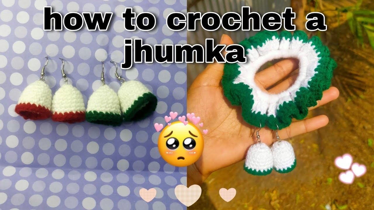 How to crochet a earring ll how to crochet a jhumka ll earrings easy to crochet ❤️????