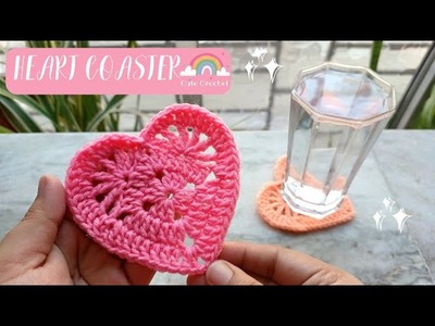 How to Crochet a Heart Coaster || Easy Valentines Day Decor Tutorial for Beginners ????