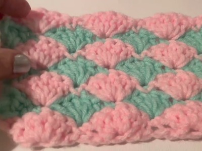 How to crochet a shell stitch ????#crochettutorial #crochetstitches ￼