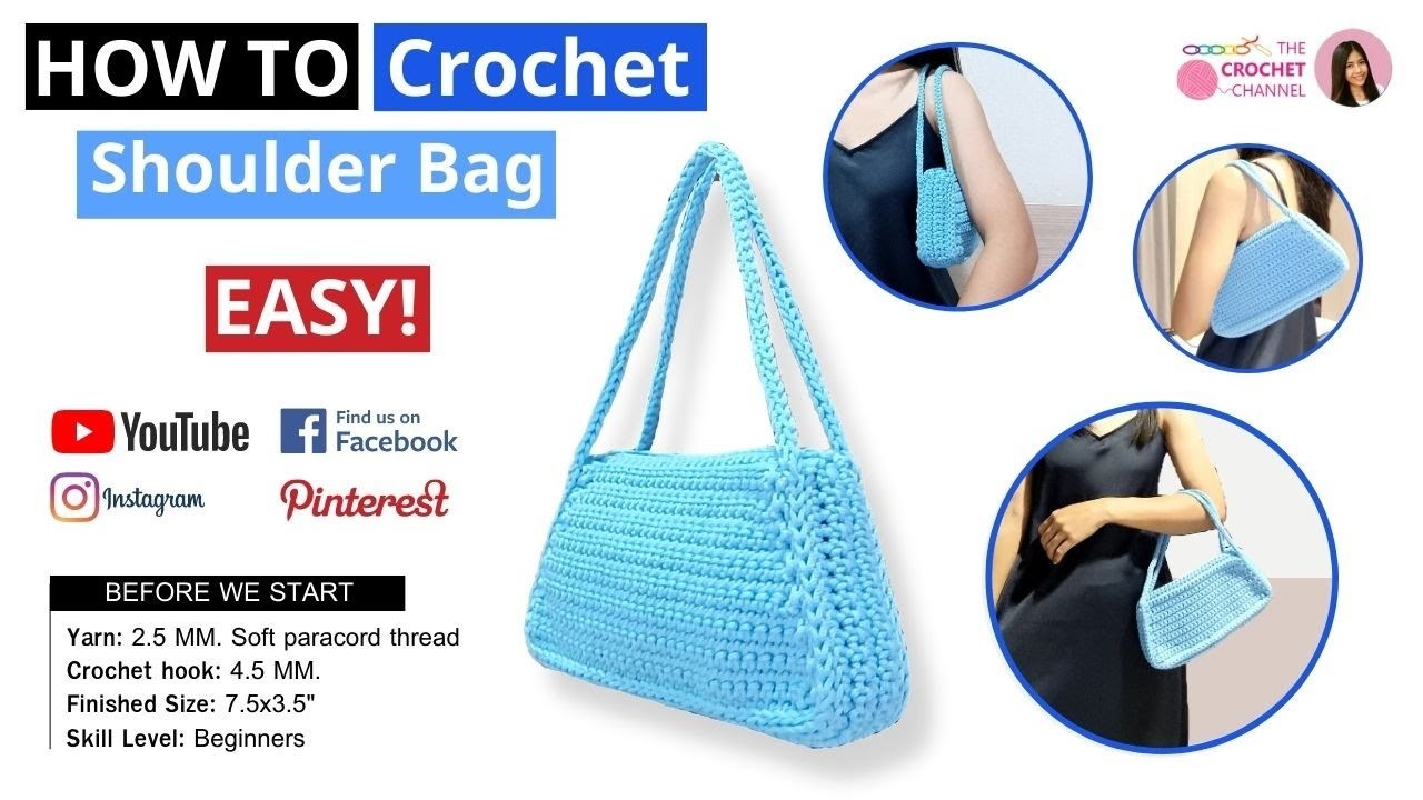 How To Crochet A Shoulder Bag Simple Crochet Pattern Perfect For All Crochet BEGINNERS 2023
