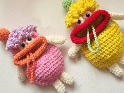 How to crochet a very easy keychain doll pattern for beginners
