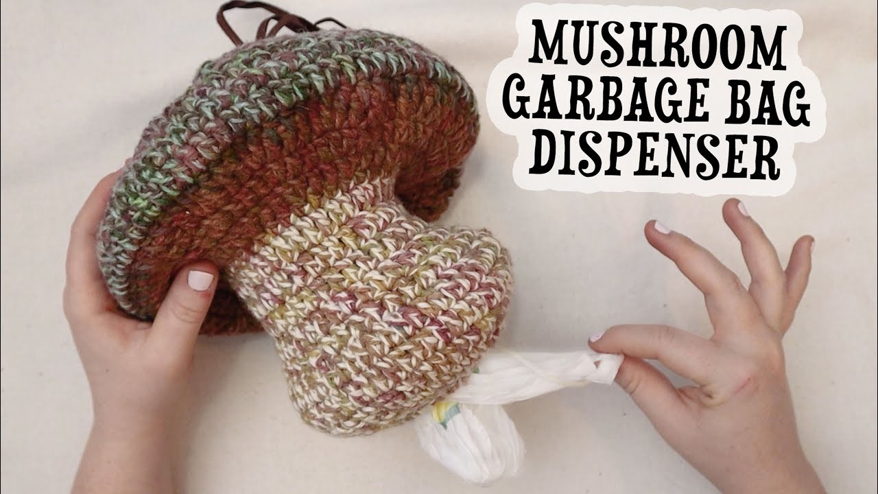 How to crochet a whimsical mushroom ???? garbage bag dispenser | Last Minute Laura