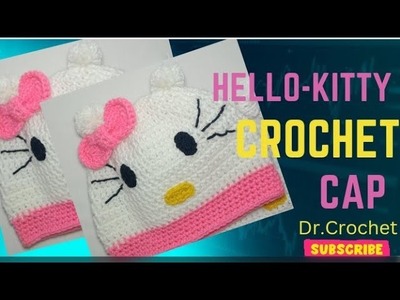 How to Crochet Cap?.Hello kitty Crochet Cap ????@dr.crochet2358 #crochet #crochetpattern