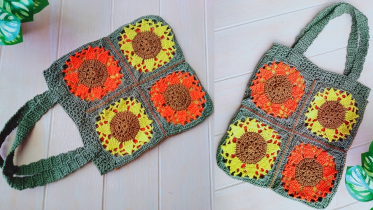 How to Crochet Granny Square Bag | Granny Square Crochet Tutorial