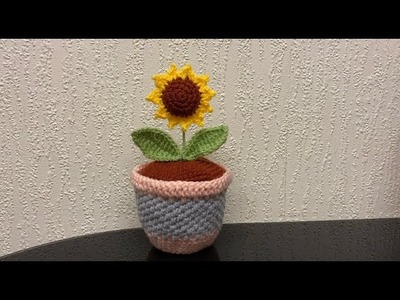 How to crochet mini sunflower | crochet sunflower #lovecrochet #crochettutorial